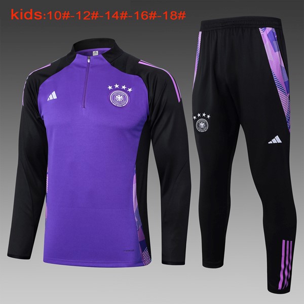 Niños Sudadera De Training Alemania 2024/25 Purpura Negro 3